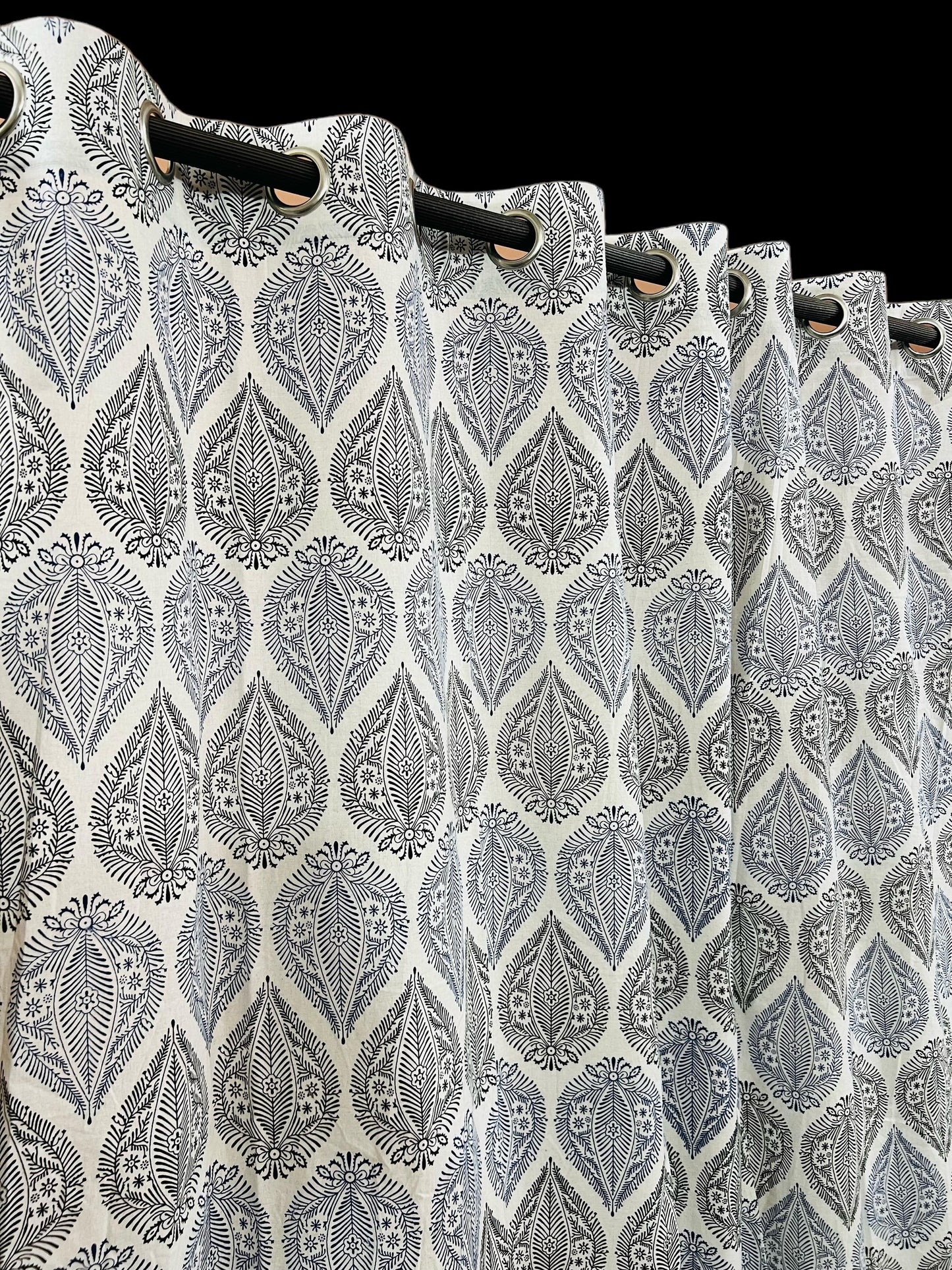 Fekal - Handblock Printed Cotton Curtain Set