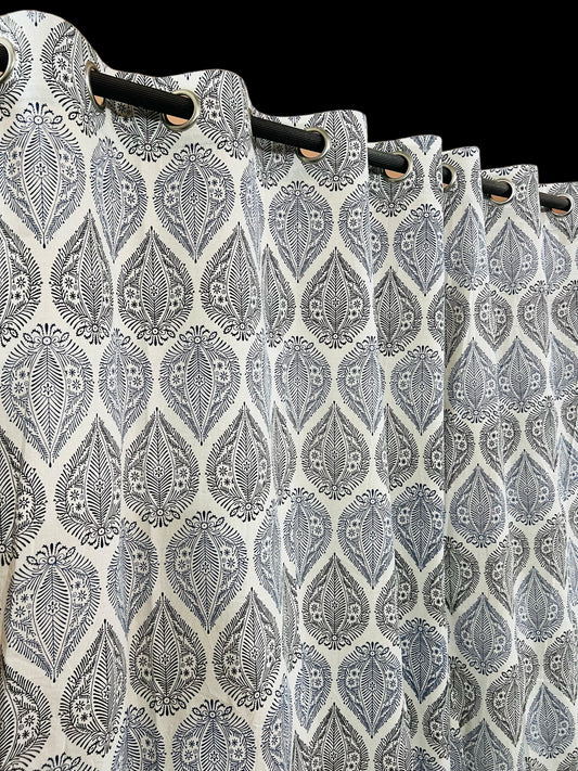 Fekal - Handblock Printed Cotton Curtain Set