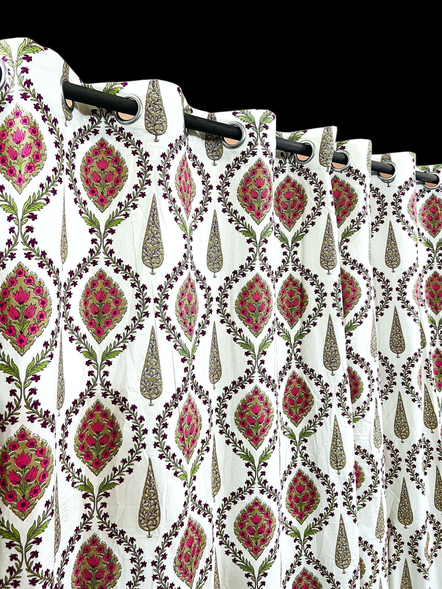 Rustla - Handblock Printed Cotton Curtain Set