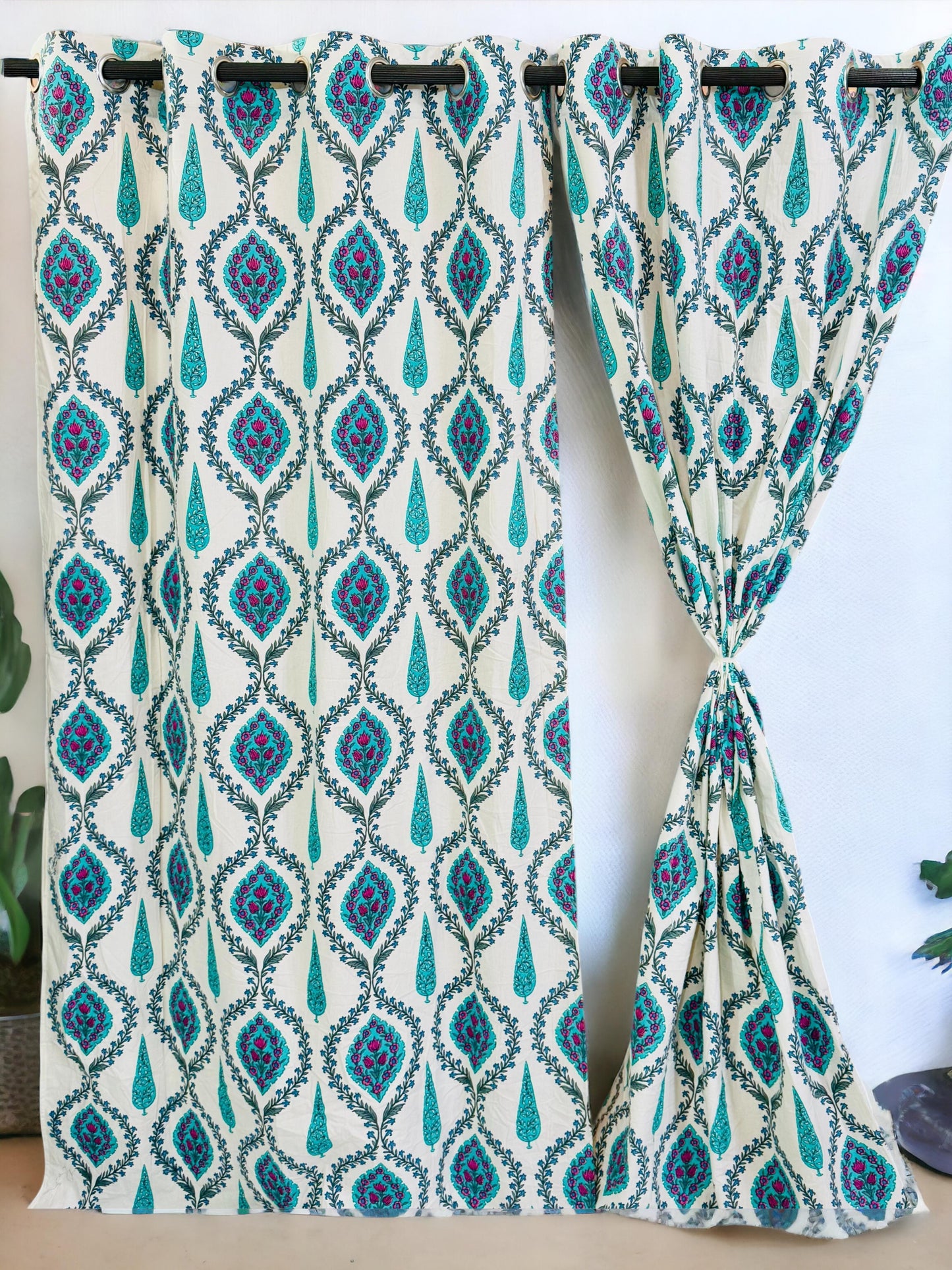 Jalutsav - Handblock Printed Cotton Curtain Set