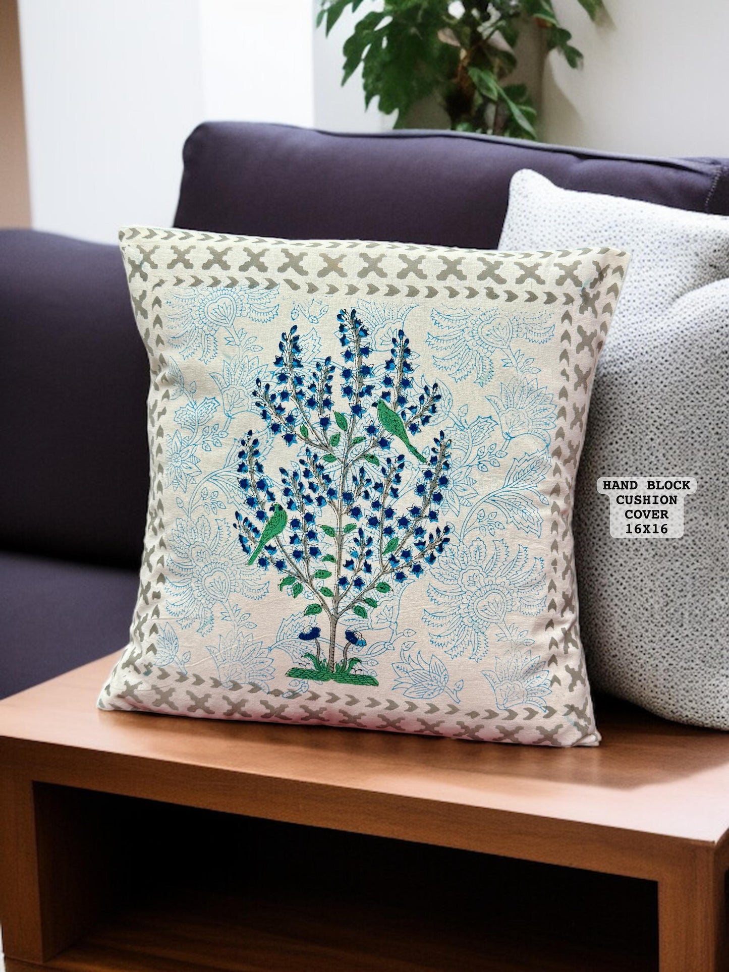 Zayn - Handblock Printed Cushion Cover Set