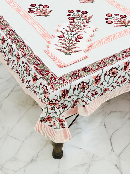 Makhani - - Handblock Printed Dining Table Cover Set