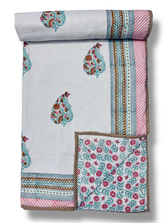 Pan Dohar - Premium Handblock Printed King Size Dohar