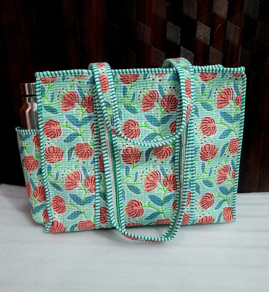 PrintPeher – Handblock Printed Quilted Tote Bag