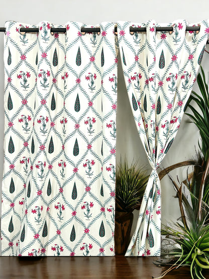 Pankh Prints – Handblock Printed Cotton Curtain Set