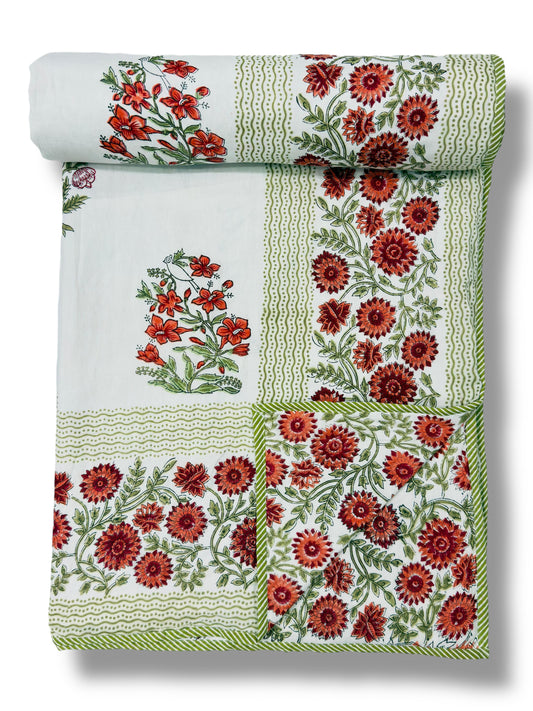 Flori Dohar - Premium Handblock Printed King Size Dohar