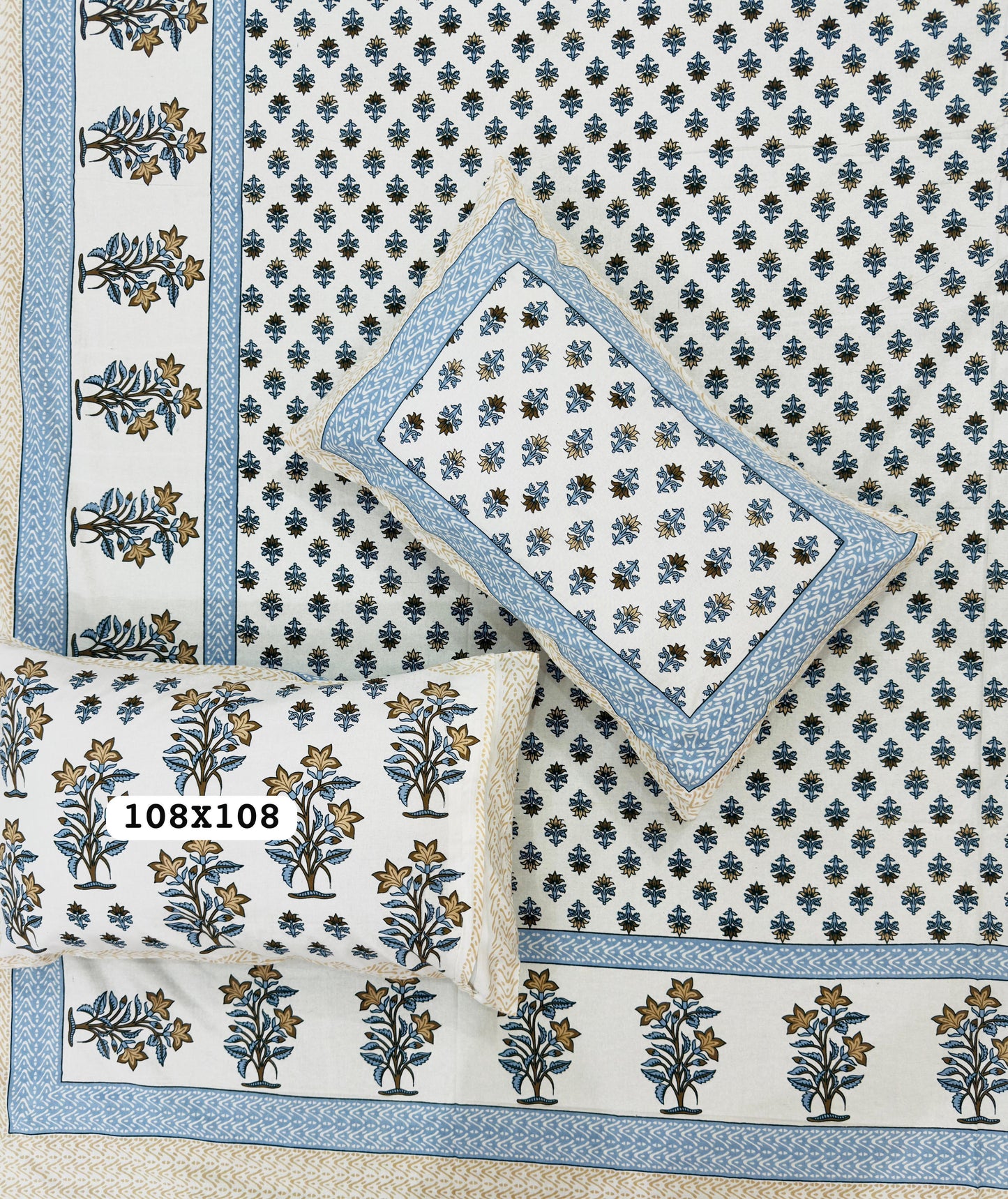 Velvet Charm Handblock Printed Bedsheet