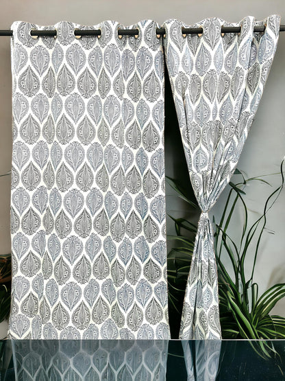 Fekal - Handblock Printed Cotton Curtain Set
