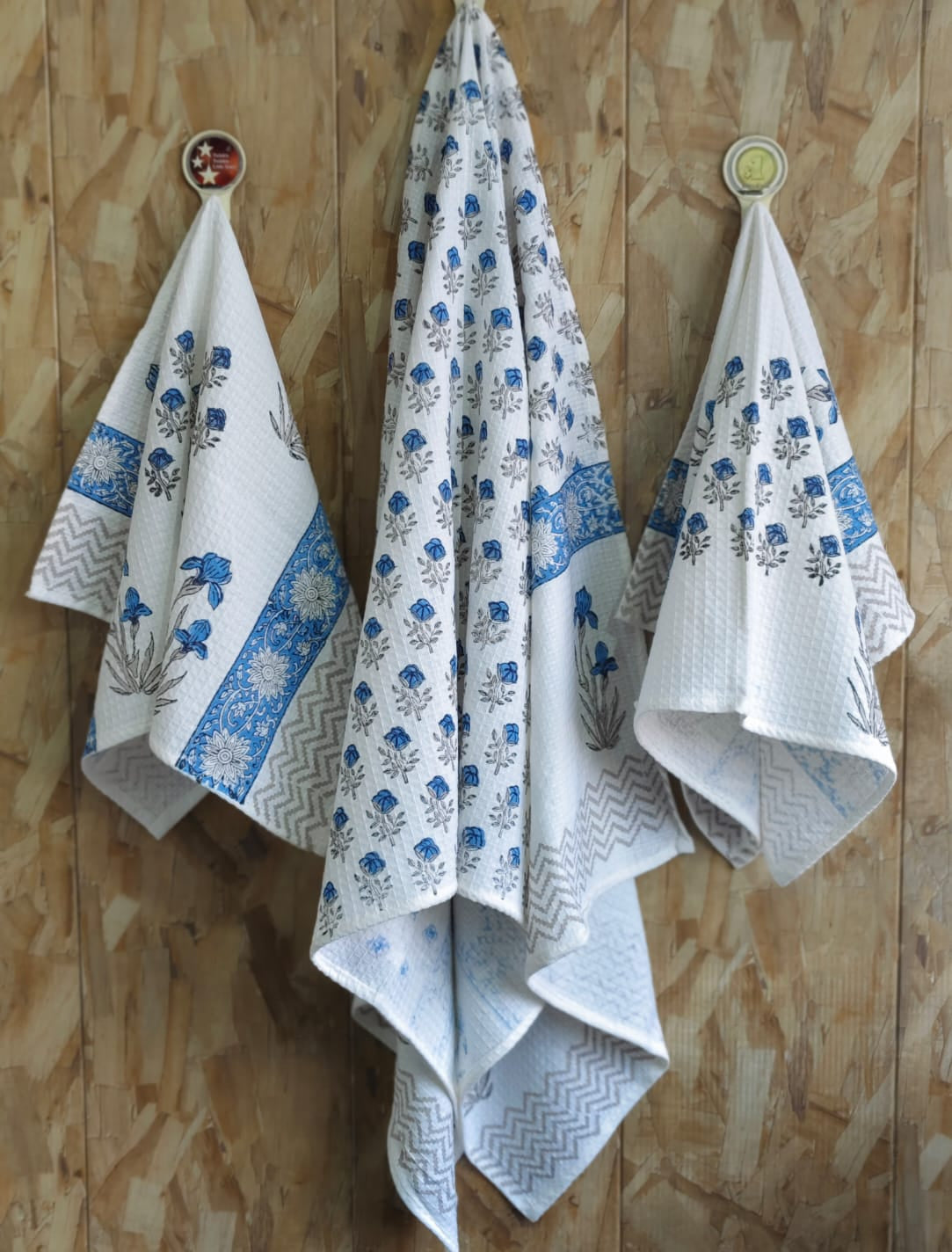 Daami - Handblock Printed Waffle Towel Set