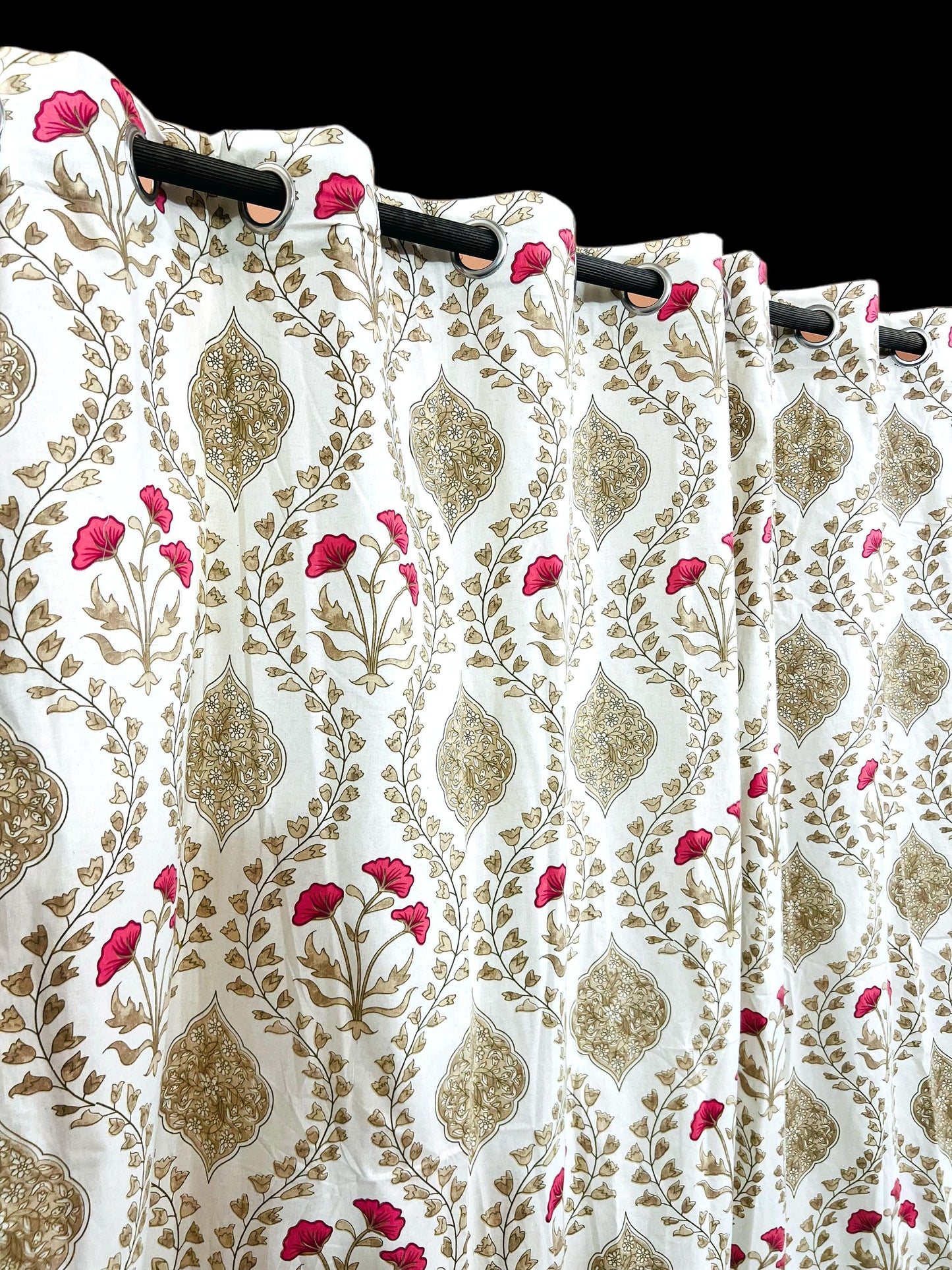 Rassbagh - Handblock Printed Cotton Curtain Set