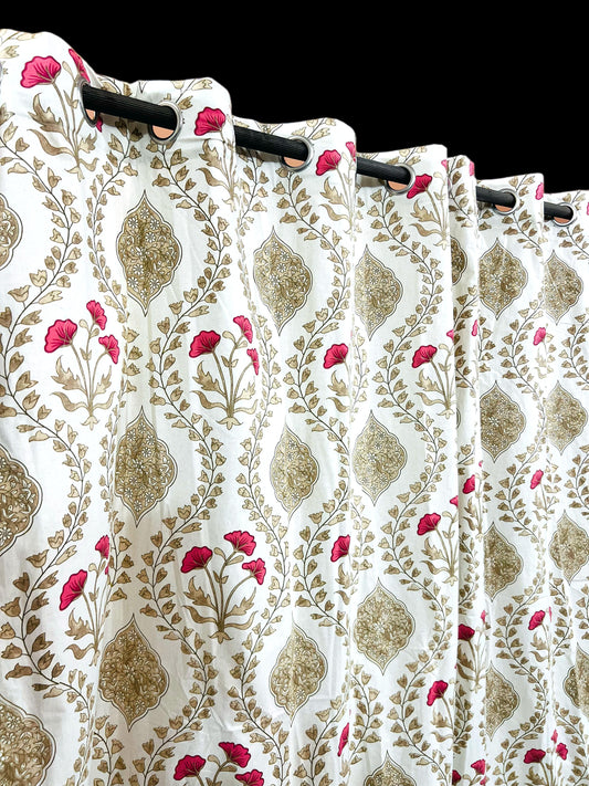 Rassbagh - Handblock Printed Cotton Curtain Set