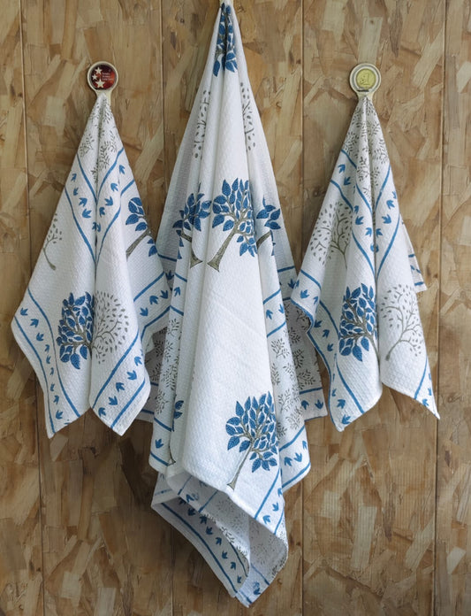 Itli - Handblock Printed Waffle Towel Set