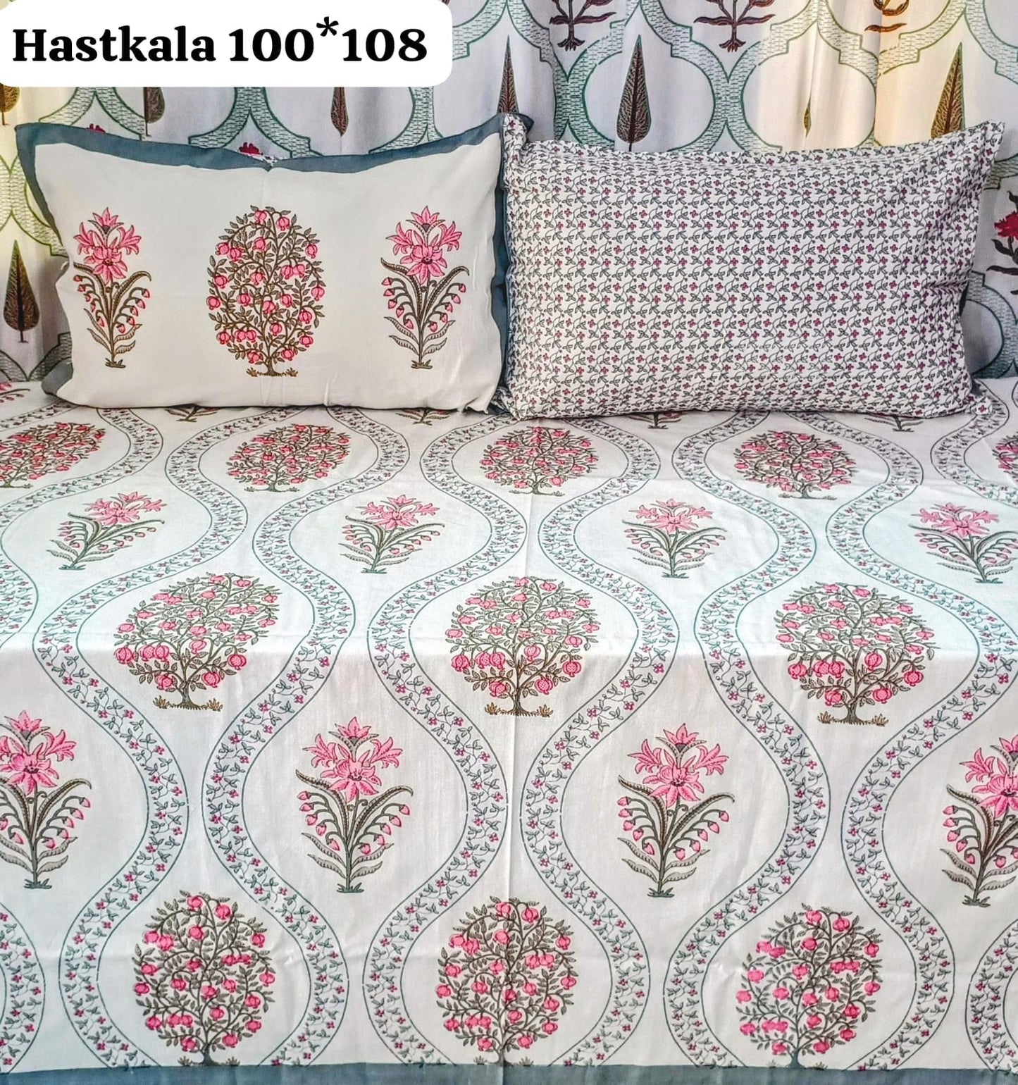 Cloudnest hand block printed bedsheet