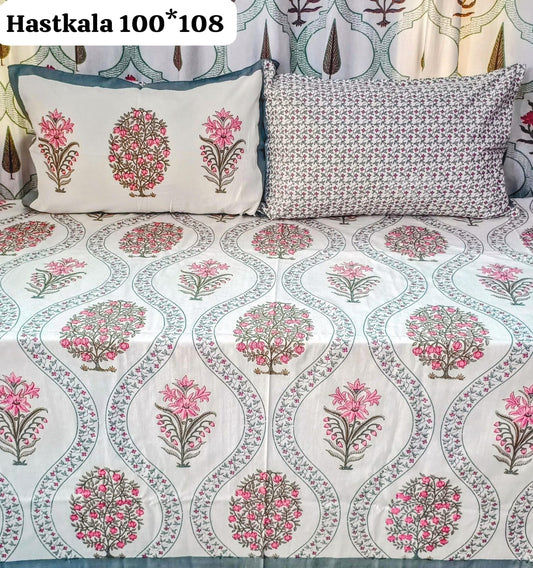 Cloudnest hand block printed bedsheet