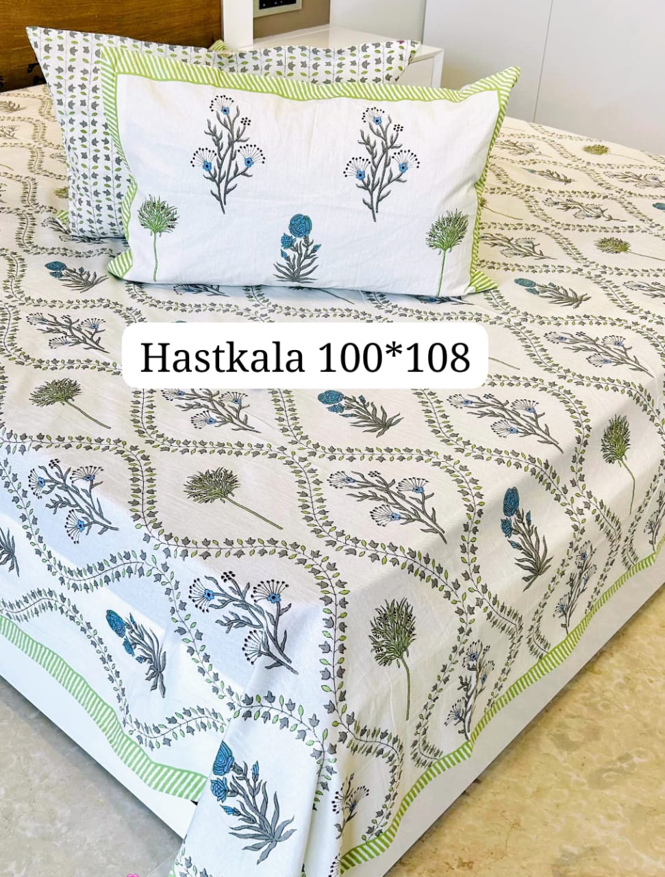 Sereno Home Handblock printed bedsheet