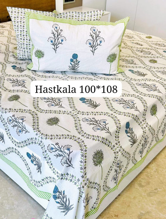 Sereno Home Handblock printed bedsheet