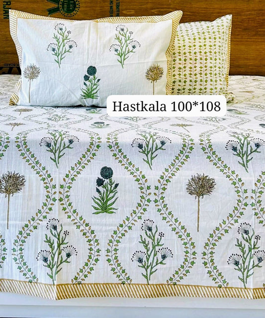 Starlit Sky Handblock Printed Bedsheet