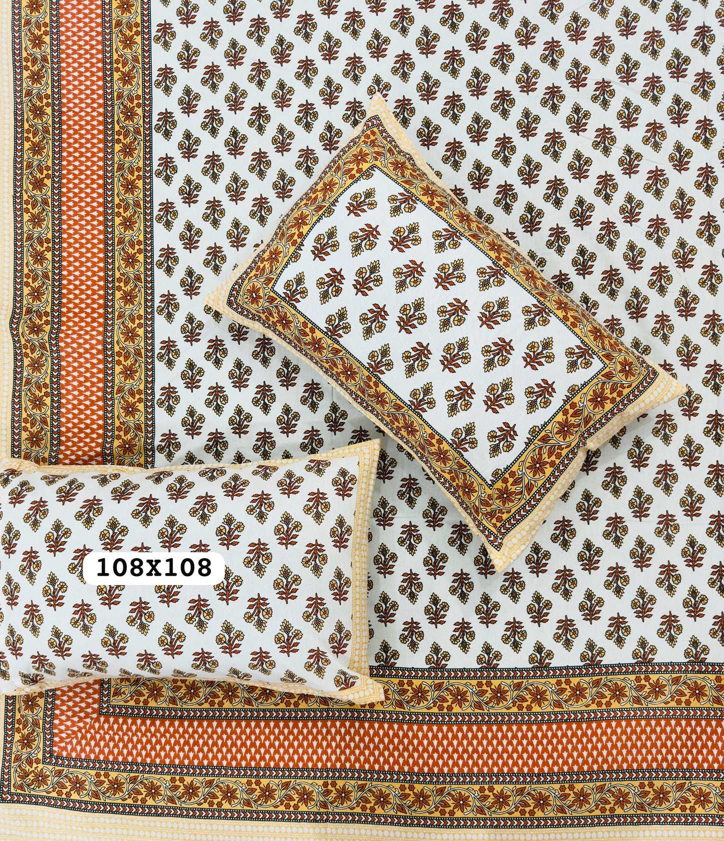 Blooming Valley Handblock Printed Bedsheet
