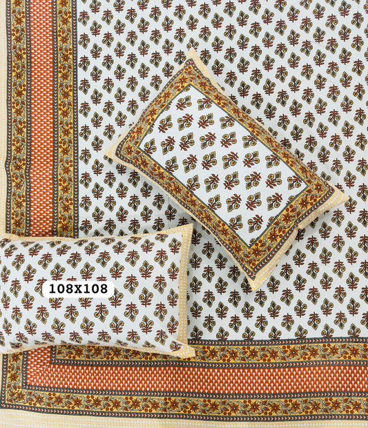 Blooming Valley Handblock Printed Bedsheet