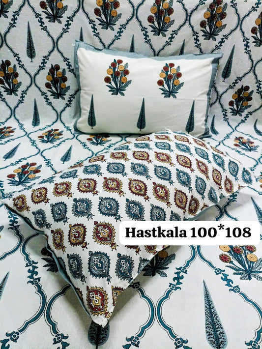 Eternal Spring Handblock Printed Bedsheet