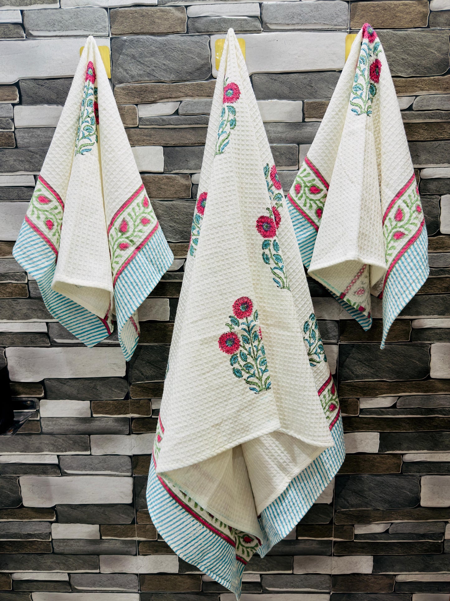 BoondBlock – Handblock Printed Waffle Towel Set