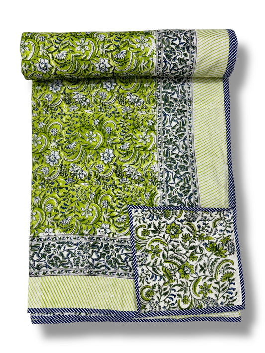 Grinch Dohar - Premium Handblock Printed King Size Dohar