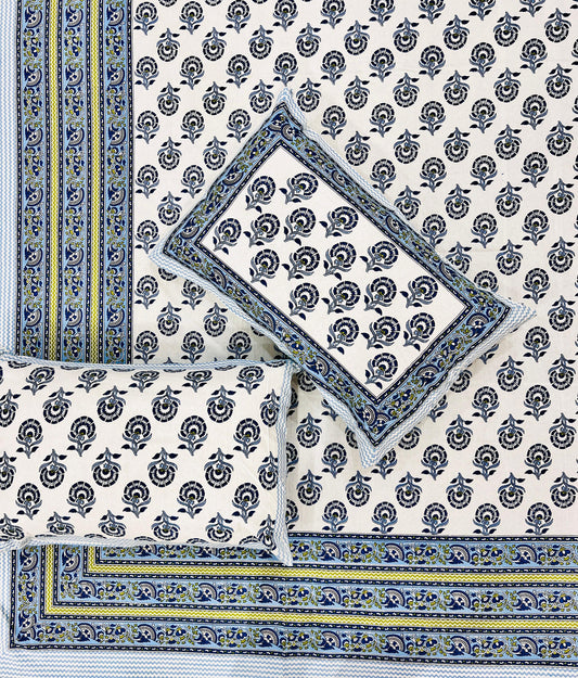 Mystic Horizon Handblock Printed Bedsheet
