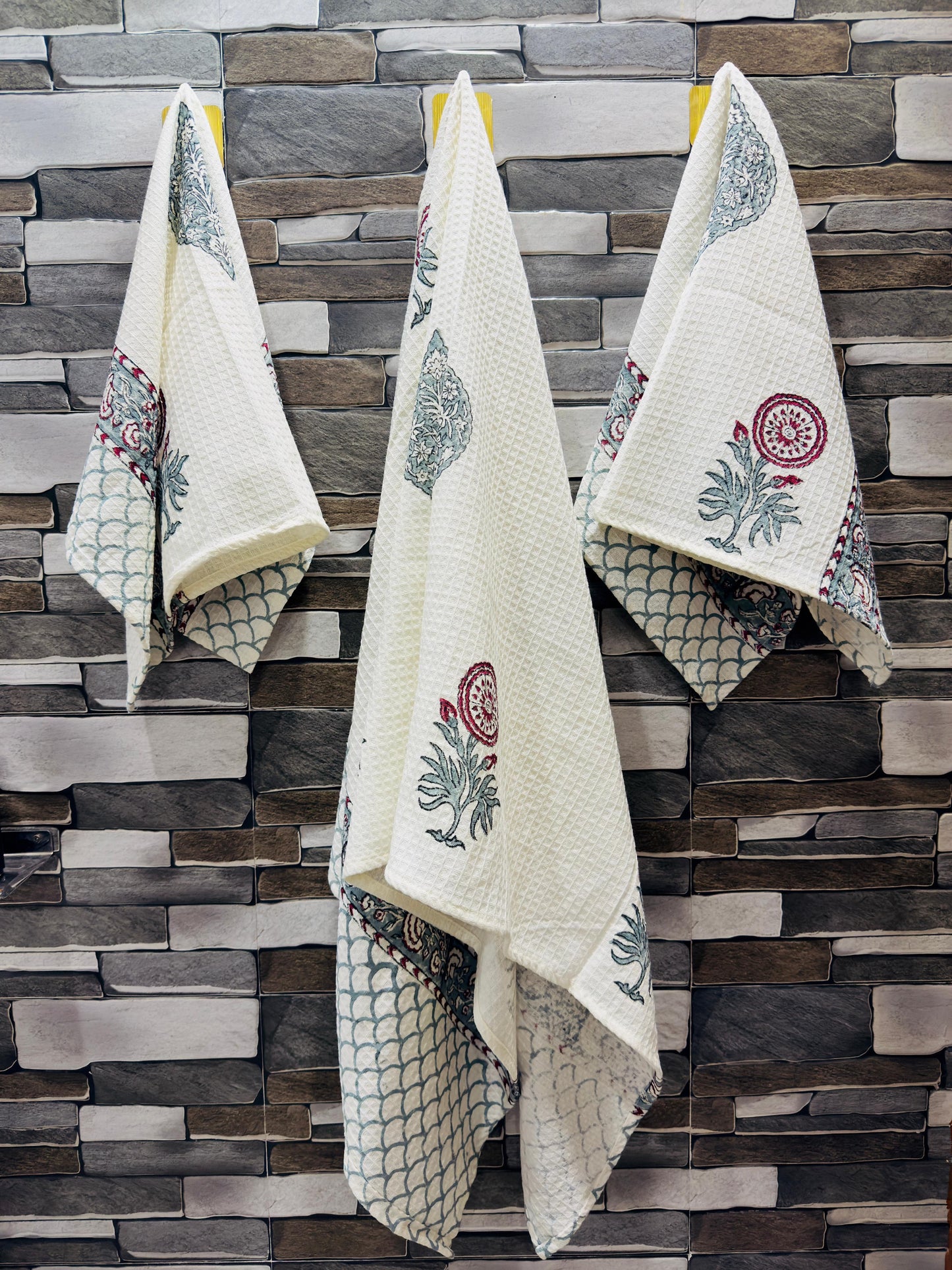 Blockvaas – Handblock Printed Waffle Towel Set