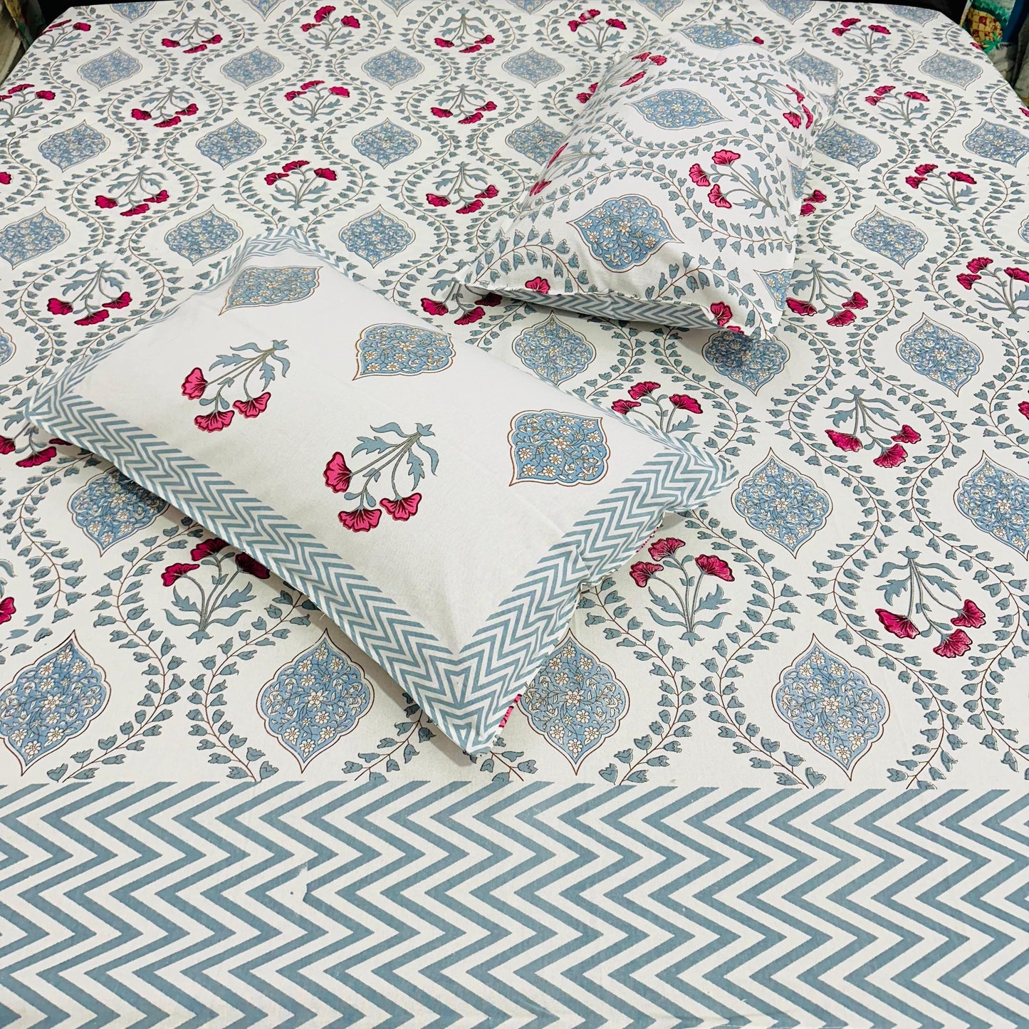 Amber Twilight Handblock Printed Bedsheet