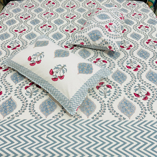 Amber Twilight Handblock Printed Bedsheet