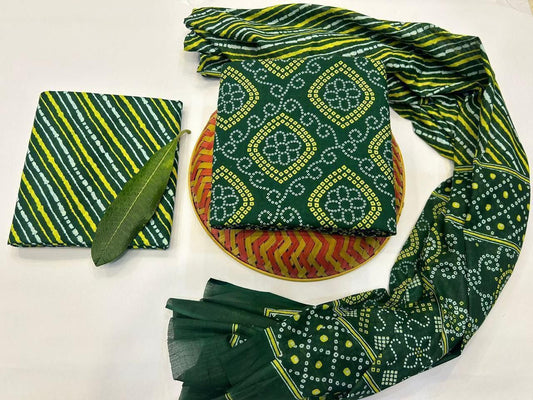 Mulmul Sonata Handblock Printed Cotton Suit Set with mul mul Dupatta