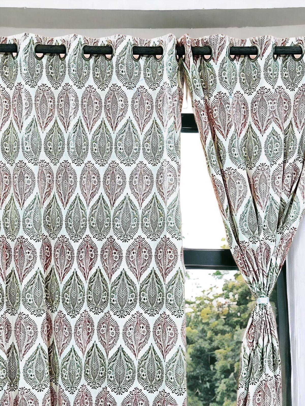 Hawamahal bagh - Handblock Printed Cotton Curtain Set