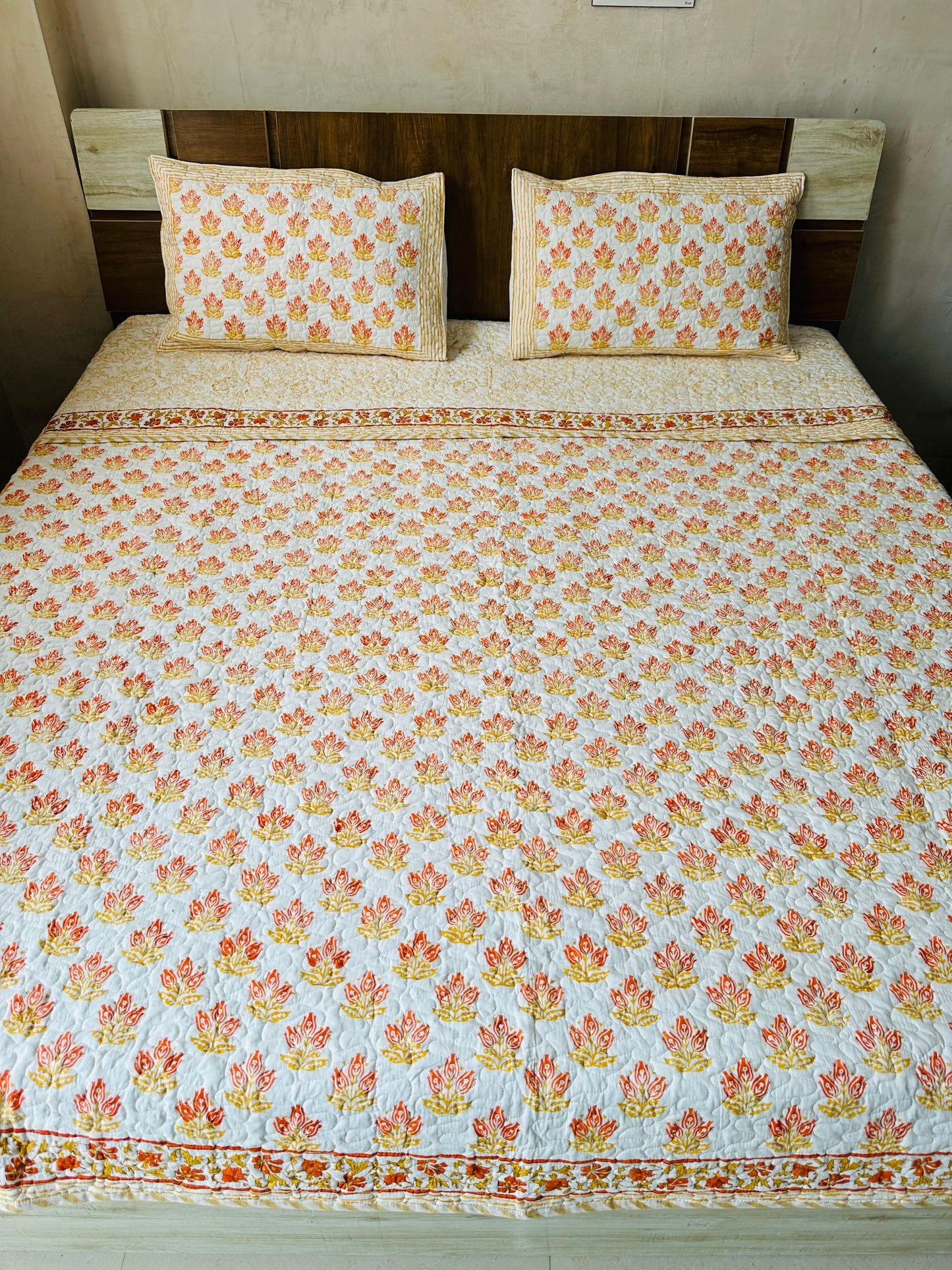ChhapKala Comfort – Handblock Quilted Bedcover Set
