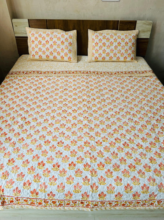 ChhapKala Comfort – Handblock Quilted Bedcover Set