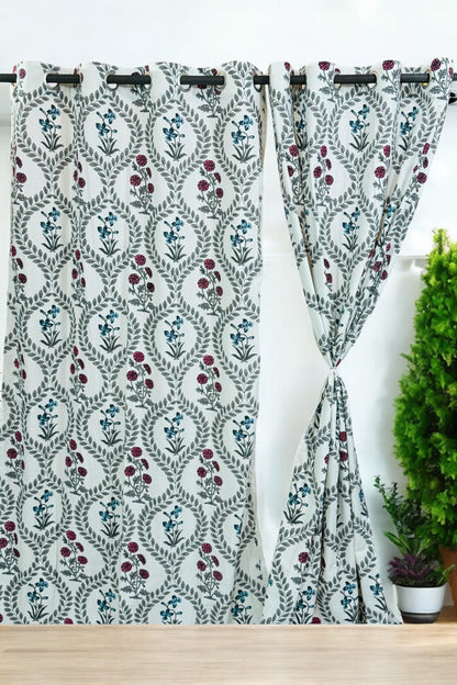 Elly lilly - Handblock Printed Cotton Curtain Set