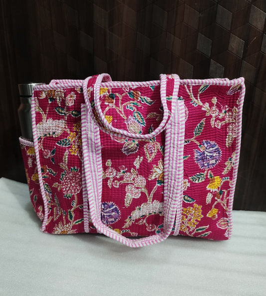 Woven Whim – Handblock Printed Quilted Tote Bag