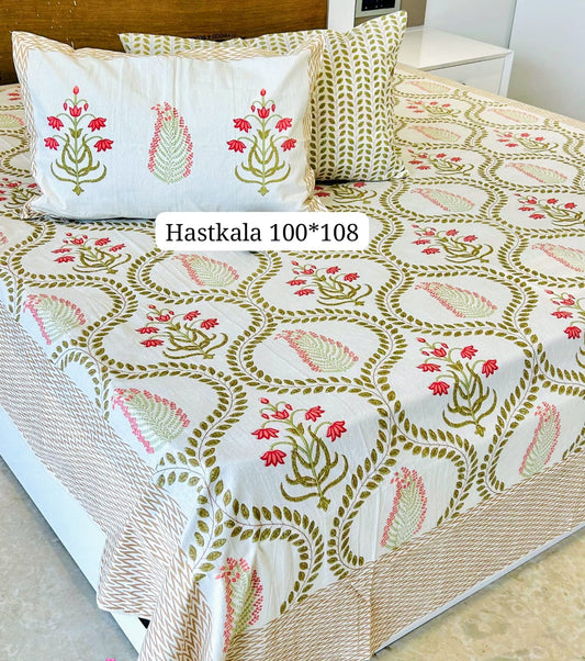 Royal Heritage Handblock Printed Bedsheet