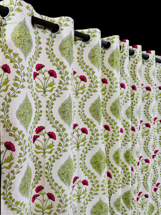 Chillsgreen - Handblock Printed Cotton Curtain Set