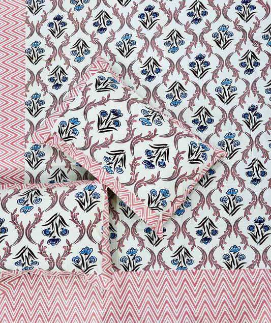Twilight Glow Handblock Printed Bedsheet