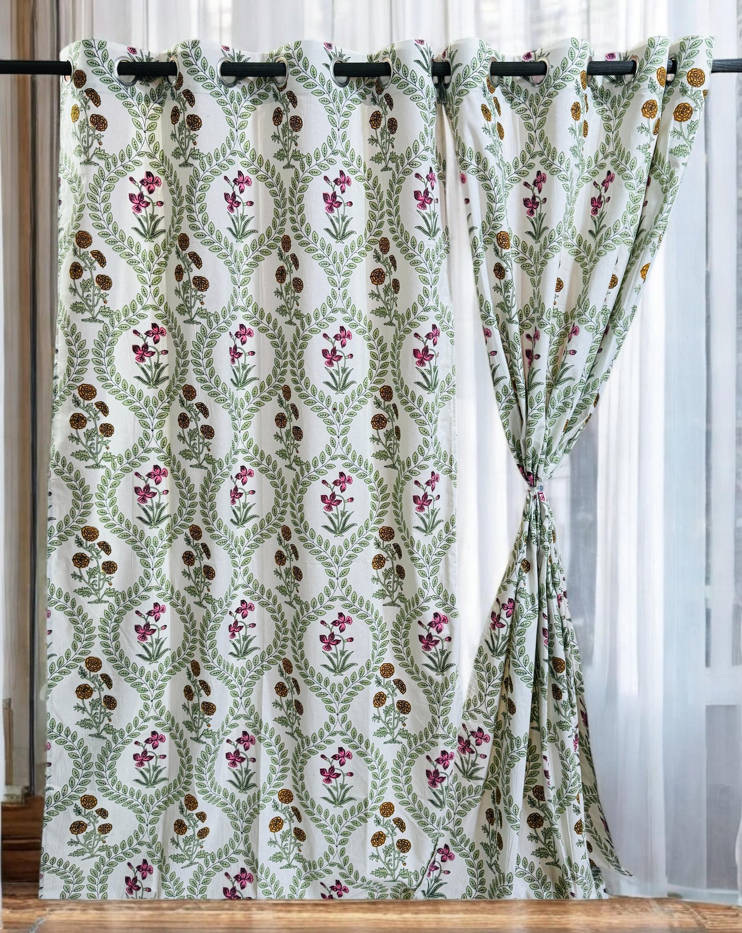 Chandni Panels – Handblock Printed Cotton Curtain Set
