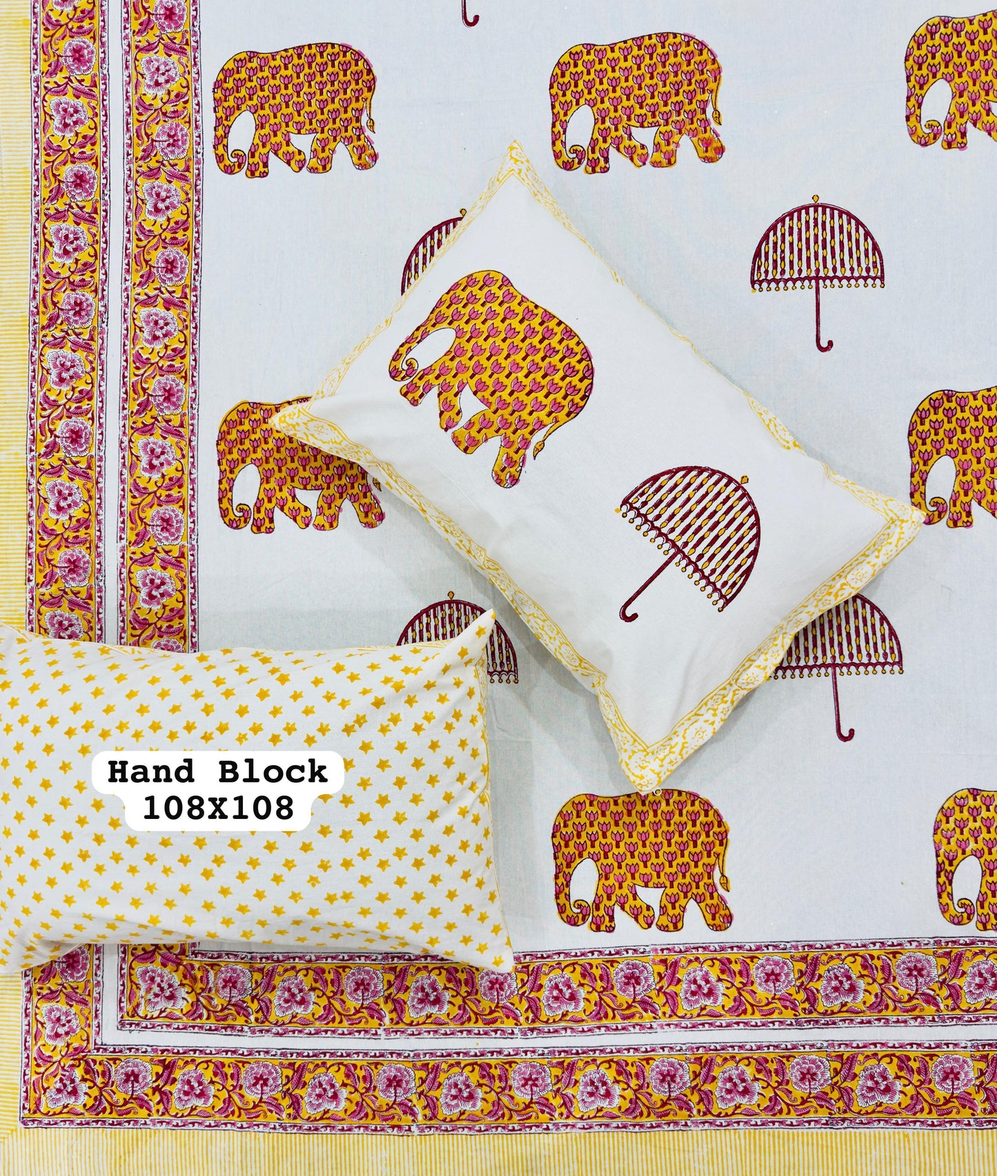 Wildflower Bloom Handblock Printed Bedsheet