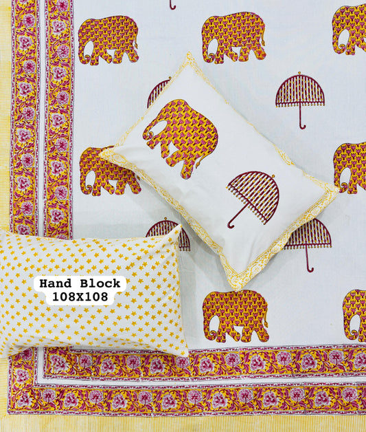 Wildflower Bloom Handblock Printed Bedsheet