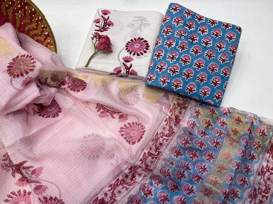 PhoolPatta – Handblock Printed Cotton Suit Set with Kota Doriya Dupatta