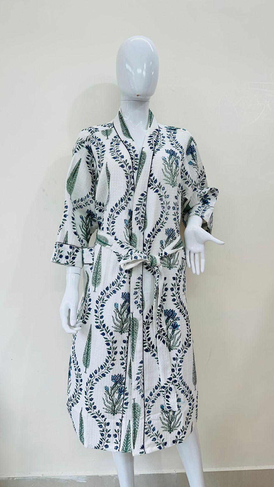 Baadal Robe – Handblock Printed Unisex Bathrobe