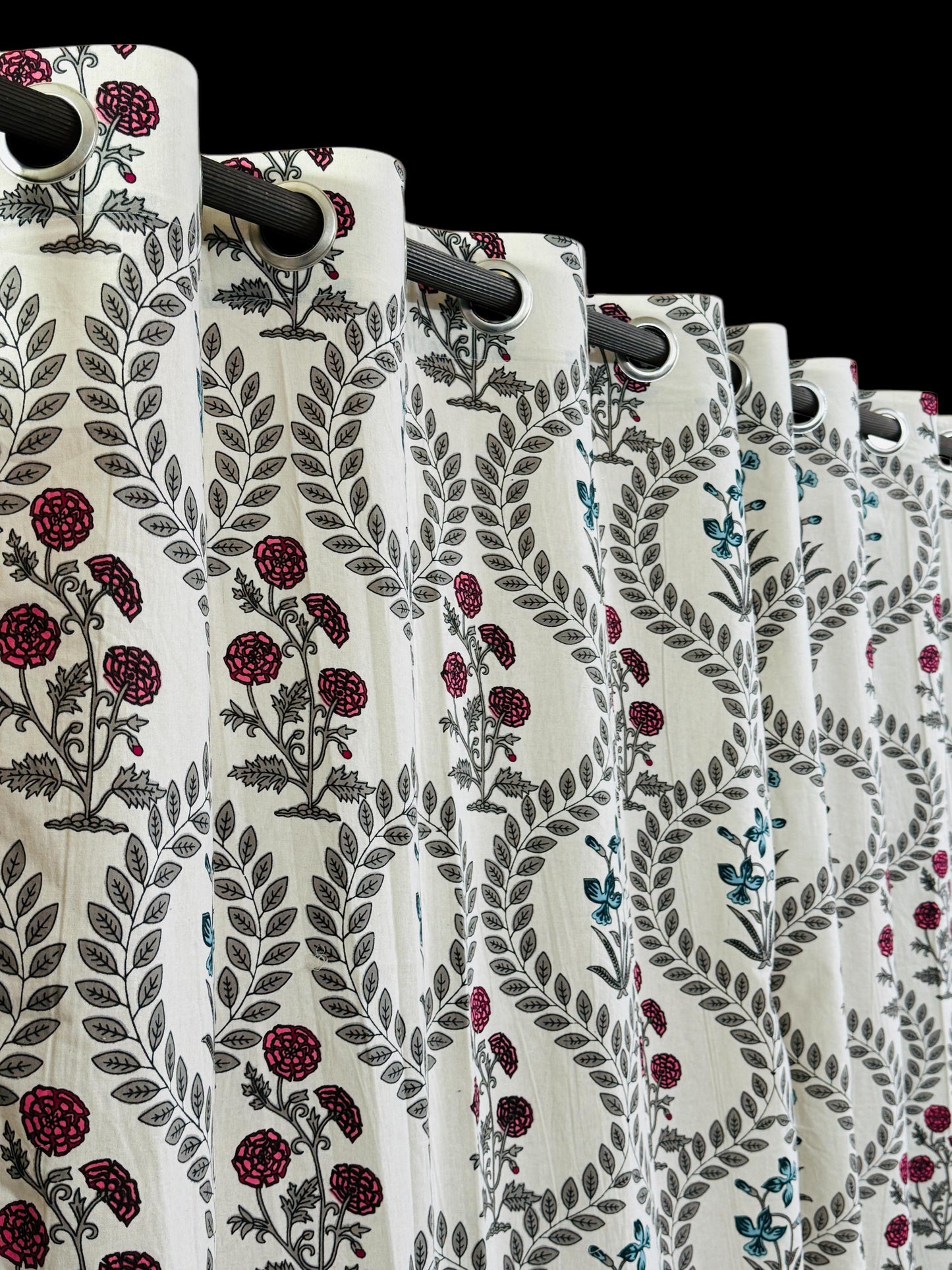 Elly lilly - Handblock Printed Cotton Curtain Set
