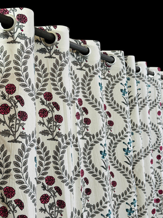 Elly lilly - Handblock Printed Cotton Curtain Set