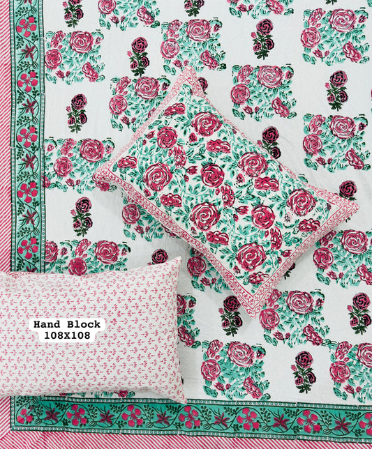 Radiant Dawn Handblock Printed Bedsheet