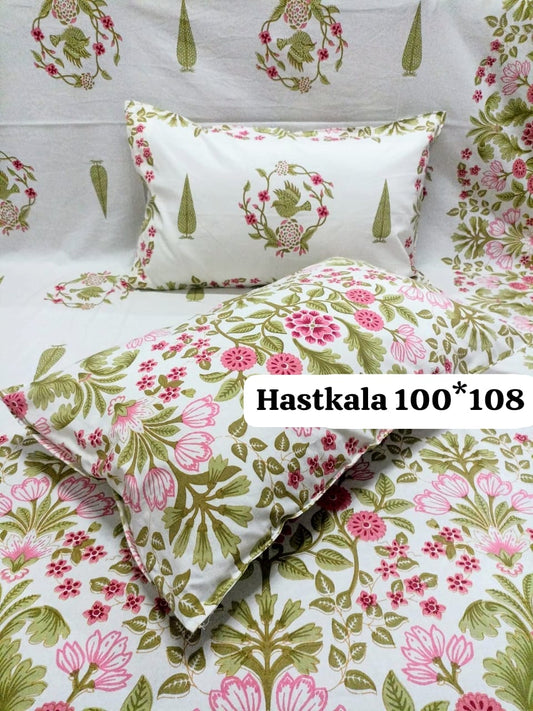 Forest Whisper Handblock Printed Bedsheet