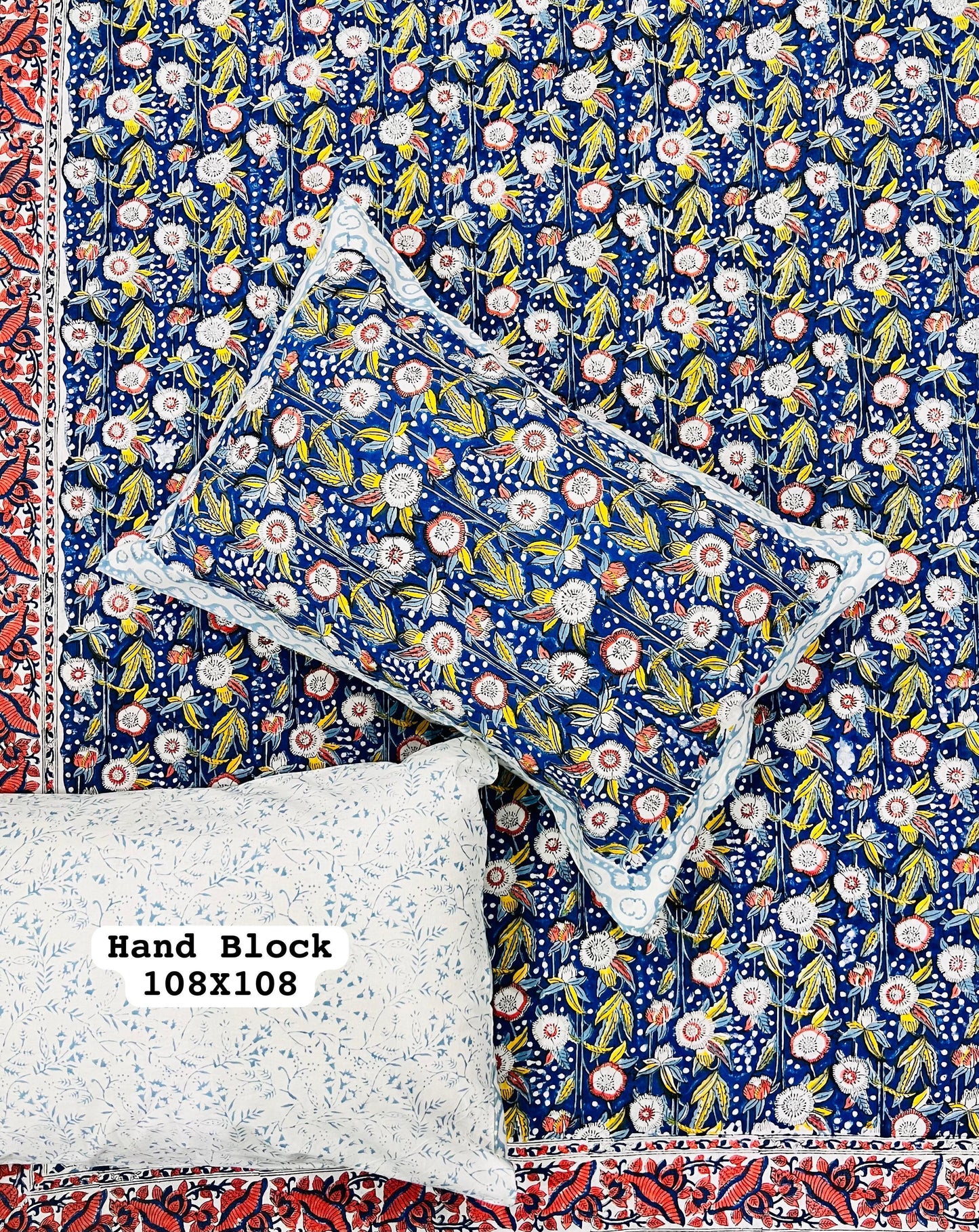 Amber Sand Handblock Printed Bedsheet