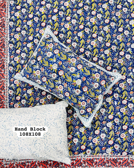 Amber Sand Handblock Printed Bedsheet